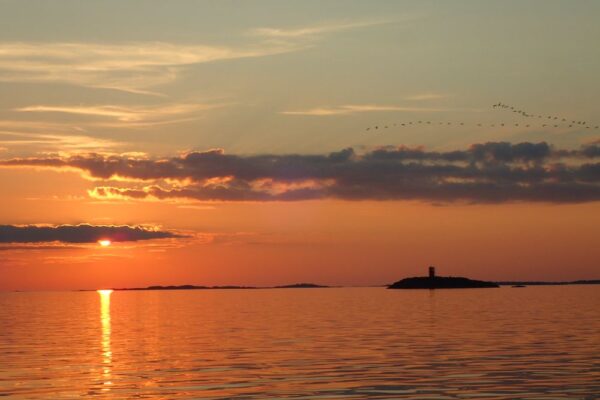 A beautiful sunset in the archipelago sea